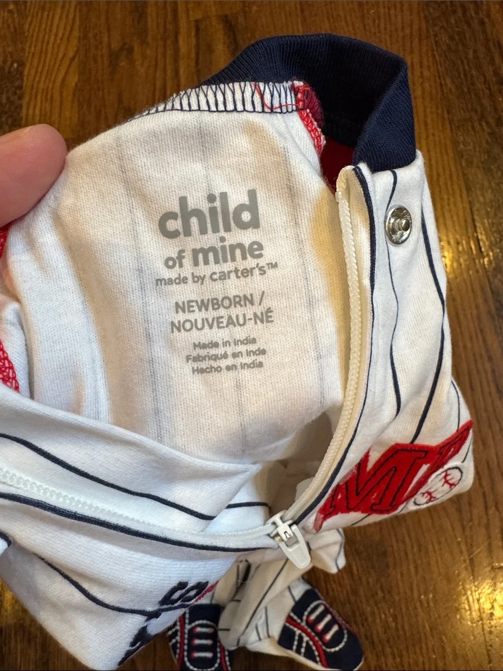 Daddy's Champ Red & White Newborn Baby One-Piece